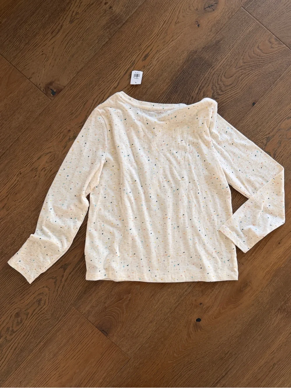⚡️Old Navy Cream Speckled Long Sleeve Top with Navy Unicorn Graphic